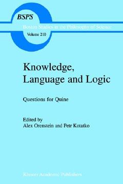 portada knowledge, language and logic: questions for quine