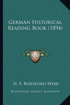 portada german historical reading book (1894) (in English)