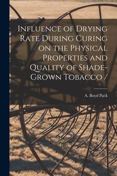 portada Influence of Drying Rate During Curing on the Physical Properties and Quality of Shade-grown Tobacco / (en Inglés)