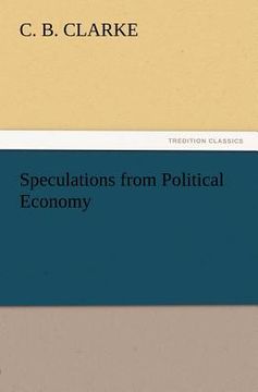 portada speculations from political economy (en Inglés)