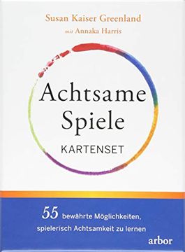 portada Achtsame Spiele: 55 Bewährte Möglichkeiten, Spielerisch Achtsamkeit zu Lernen - Kartenset (en Alemán)