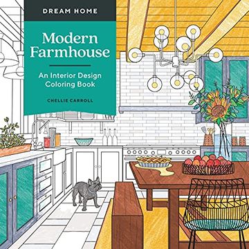 portada Dream Home: Modern Farmhouse: An Interior Design Coloring Book (en Inglés)