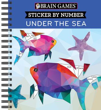 portada Brain Games - Sticker by Number: Under the sea - 2 Books in 1 (42 Images to Sticker) (en Inglés)