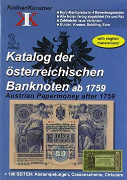 portada Katalog der Sterreichischen Banknoten ab 1759 (en Alemán)
