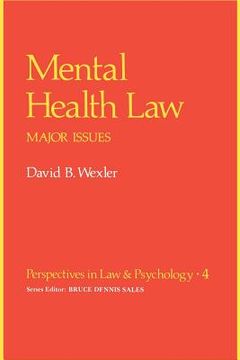 portada Mental Health Law: Major Issues (en Inglés)