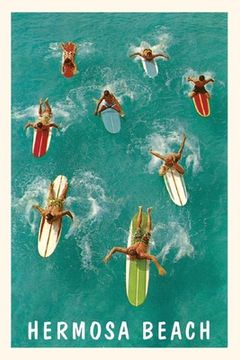 portada Vintage Journal Surfers Paddling, Hermosa Beach, California