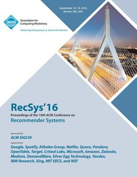 portada RecSys 16 19th ACM Conference on Recommender Systems