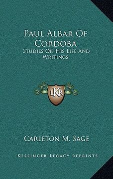 portada paul albar of cordoba: studies on his life and writings (en Inglés)