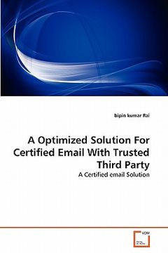 portada a optimized solution for certified email with trusted third party (en Inglés)