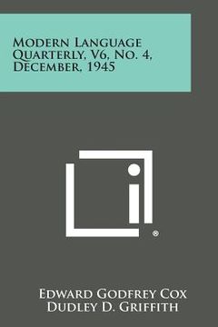 portada Modern Language Quarterly, V6, No. 4, December, 1945
