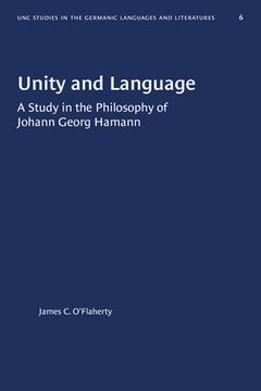 portada Unity and Language: A Study in the Philosophy of Johann Georg Hamann (en Inglés)