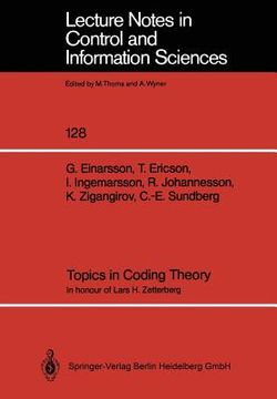 portada topics in coding theory: in honour of lars h. zetterberg
