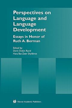portada perspectives on language and language development: essays in honor of ruth a. berman (en Inglés)