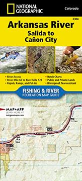 portada Arkansas River, Salida to Cañon City map (National Geographic Fishing & River map Guide, 2304) (en Inglés)