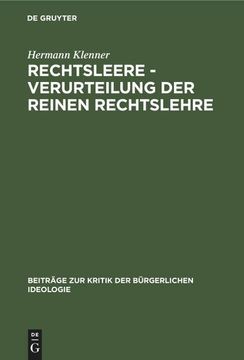 portada Rechtsleere - Verurteilung der Reinen Rechtslehre (en Alemán)