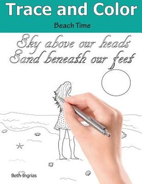 portada Trace and Color: Beach Time: Adult Activity Book (in English)