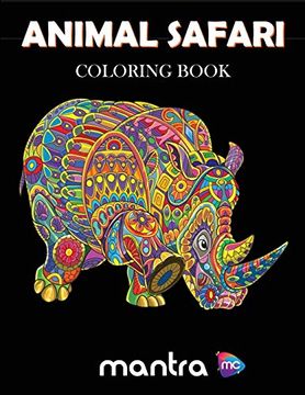 portada Animal Safari Coloring Book: Coloring Book for Adults: Beautiful Designs for Stress Relief, Creativity, and Relaxation (en Inglés)