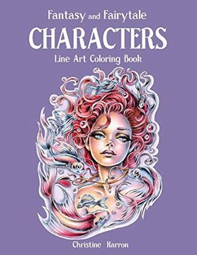 portada Fantasy and Fairytale Characters Line art Coloring Book (en Inglés)