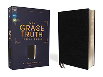 portada The Grace and Truth Study Bible: New International Version, European Bonded Leather, Black, red Letter, Comfort Print (en Inglés)