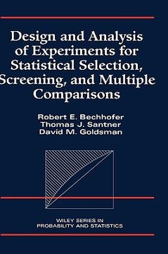 portada design and analysis of experiments for statistical selection, screening, and multiple comparisons (en Inglés)