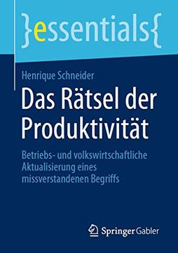 portada Das Rätsel der Produktivität: Betriebs- und Volkswirtschaftliche Aktualisierung Eines Missverstandenen Begriffs (in German)