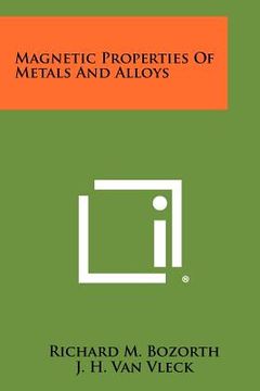 portada magnetic properties of metals and alloys (in English)