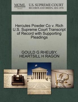 portada hercules powder co v. rich u.s. supreme court transcript of record with supporting pleadings (en Inglés)