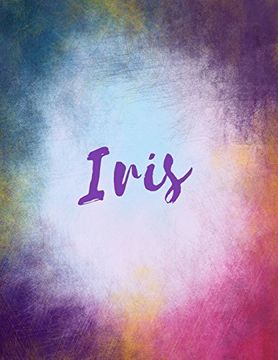portada Iris: Iris Sketchbook Journal Blank Book. Large 8. 5 x 11 Attractive Watercolor Texture Purple Pink Orange & Blue Tones. Arty Stylish Pretty Journal for Girls. 