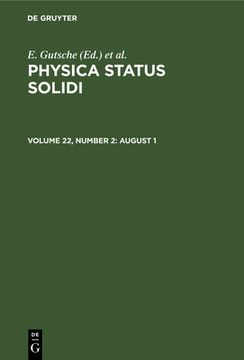 portada Physica Status Solidi, Volume 22, Number 2, August 1 (en Inglés)