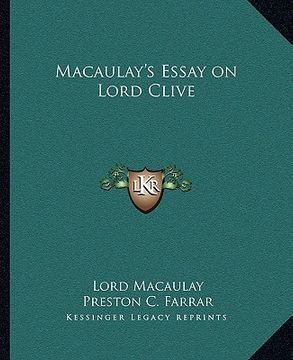 portada macaulay's essay on lord clive (en Inglés)