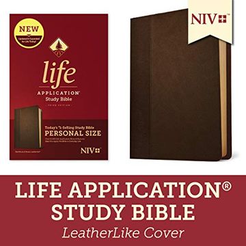 portada Niv Life Application Study Bible, Third Edition, Personal Size (Leatherlike, Dark Brown/Brown) 