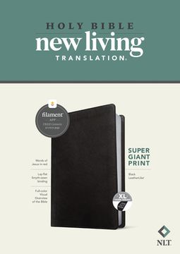 portada NLT Super Giant Print Bible, Filament-Enabled Edition (Leatherlike, Black, Indexed, Red Letter) (en Inglés)