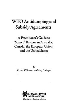 portada wto antidumping and subsidy agreements: a practitioner's guide