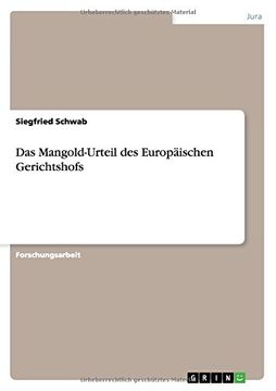portada Das Mangold-Urteil des Europäischen Gerichtshofs (German Edition)