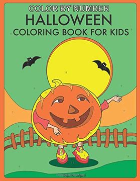 portada Color by Number Halloween: Coloring Book for Kids (en Inglés)