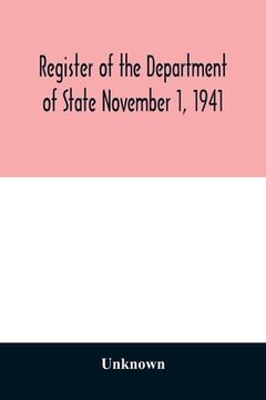 portada Register of the Department of State November 1, 1941 (en Inglés)
