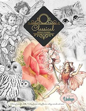 portada Title: Greyscale Vintage Coloring Books. Fairies, Flowers, Animals, Plants and More (in English)