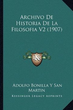 portada Archivo de Historia de la Filosofia v2 (1907)