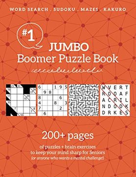 portada Jumbo Boomer Puzzle Book: 200+ Pages of Puzzles + Brain Exercises (Boomer Puzzles) (en Inglés)