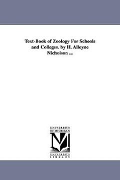 portada text-book of zoology for schools and colleges. by h. alleyne nicholson ... (en Inglés)