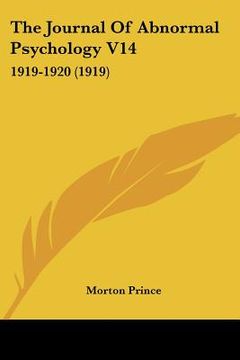 portada the journal of abnormal psychology v14: 1919-1920 (1919) (en Inglés)