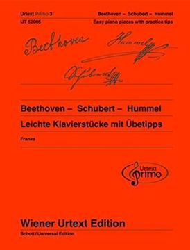 portada Beethoven - Schubert - Hummel: Easy Piano Pieces With Practice Tips (Wiener Urtext Primo) (en Inglés)