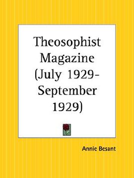 portada theosophist magazine july 1929-september 1929 (en Inglés)