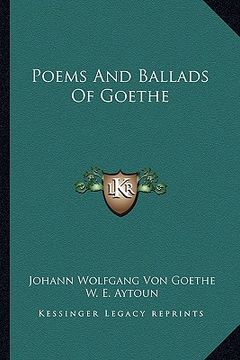 portada poems and ballads of goethe (in English)