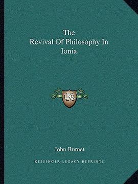 portada the revival of philosophy in ionia (en Inglés)