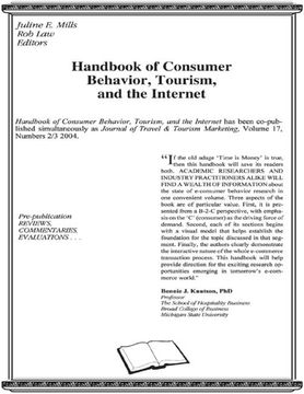 portada Handbook of Consumer Behavior, Tourism, and the Internet (in English)