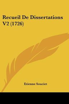 portada recueil de dissertations v2 (1726)