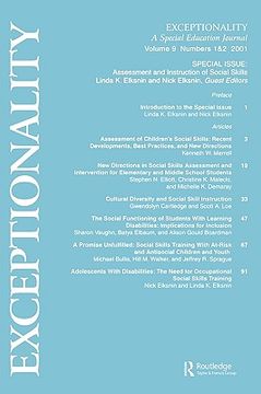 portada assessment and instruction of social skills: a special double issue of exceptionality