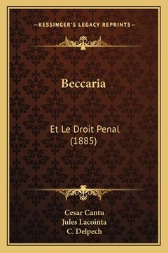 portada Beccaria: Et Le Droit Penal (1885) (en Francés)