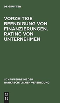 portada Vorzeitige Beendigung von Finanzierungen. Rating von Unternehmen (en Alemán)